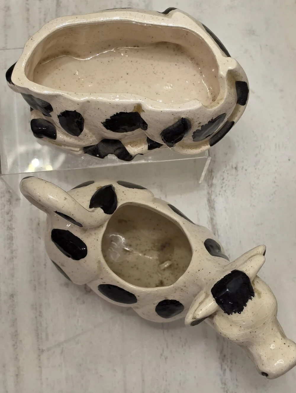 VTG Ceramic Holstein Cow Creamer Pitcher & Lidded Sugar Bowl Set - Farmhouse